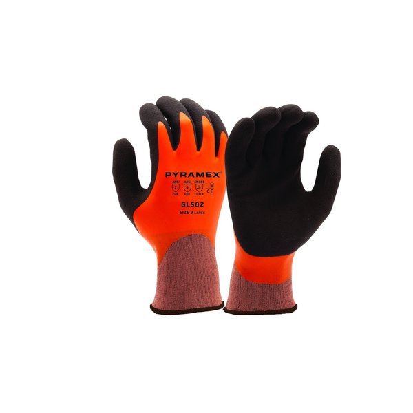 Pyramex Glove Full Drip Sandy Latex Liquid Proof, Size M, 12PK GL502M